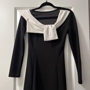 H&M Black Dress with White Detail